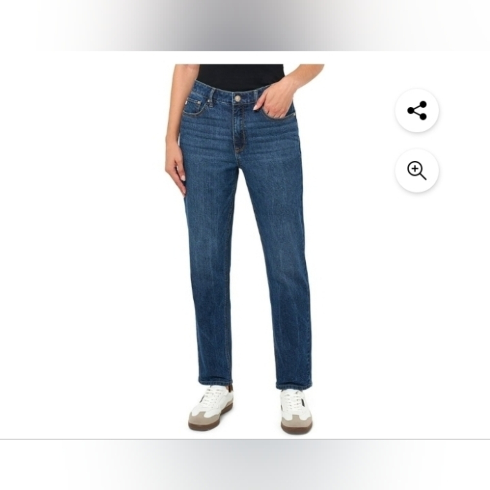 Seven7 90's Straight High Rise Fitted Through Hips Straight Leg Jeans Women's